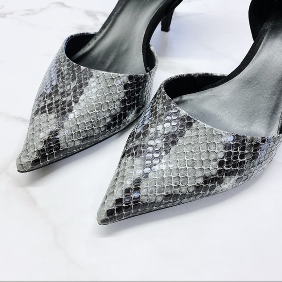 ZARA snakeskin pumps pointy heels black - Picture 5 of 5